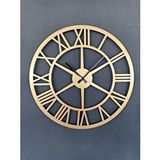 Gowpenart Roma Rakamlı Metal Gold - Altın Duvar Saati 1,5 Mm Kalınlık 60 X 60 Cm