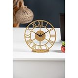 Gowpenart Roma Rakamlı Metal Gold Masa Saati 1,5 Mm Kalınlık 25x23cm Altın