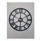 Gowpenart Roma Rakamlı Metal Siyah Duvar Saati 1,5 Mm Kalınlık 60 X 60 Cm