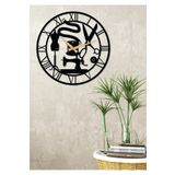 Gowpenart Terzi - Dikim Evi - Moda Evi Metal Siyah Duvar Saati - Ofis Saati - Hediye Saat - 50x50 Cm
