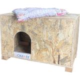 Goxawee Dizayn Kedi Evi Dış Ortam Uygun Ahşap Kedi Evi Osb 61X41X36 cm (Minder )