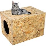 Goxawee Kedi Evi Dış Ortam Uygun Ahşap Kedi Evi Osb 40X30X30 cm