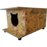 Goxawee Kedi Kulubesi Dış Ortam Uygun Ahşap Kedi Evi Osb 47X36X25 cm