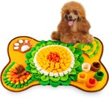 GoxRunx Küçük ve Orta Köpekler için Pet Snuffle Mat, Yavru Köpekler için İnteraktif Sniff Besleme Matı, Eğitim ve Stres Giderme için Yavaş Besleyici Köpek Bakım Matı (Kemik Şekli)