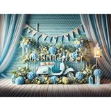 Göz Alıcı Mavi Arka Plan, 200X150CM, Bahar Temalı Stüdyo Fonu