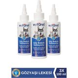 Göz Bakım Solüsyonu 3x100ml Köpek Göz Kedi Göz Temizleme Gözyaşı Lekesi