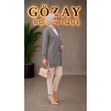GÖZAY GROUP Kadın Soğuk İplik Merserize Düğmeli Hırka 90cm