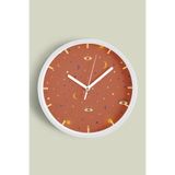 Gözcü Gökyüzü Modern Tasarım Duvar Saati - 30cm - Önü Camlı Beyaz Kasa - Sessiz Mekanizma, JH0298S30BKP