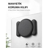 Gözcü Mobil Airtag Manyetik Koruma Kılıfı Çift Mıknatıslı Darbeye Dayanıklı Airtag Takip Cihazı Kılıfı Uyumlu Motosiklet Araç Eşya Yapıştırılabilir Tutucu Aksesuar