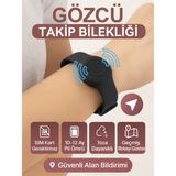 Gözcü Mobil Takip Bilekliği Android Ios Destekli Gps Konum Takibi Alzheimer Çocuk Yaşlı Geçmişe Dönük Takip Cihazı Saati Bileklik 23CM - Siyah