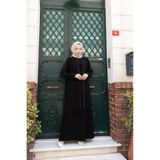 GÖZDE GİYİM BÜYÜK BEDEN ANNE ELBİSE YELPAZE TAŞLI