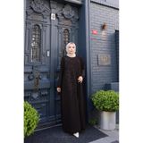 GÖZDE GİYİM BÜYÜK BEDEN SİLİKON DESENLİ ANNE ELBİSE