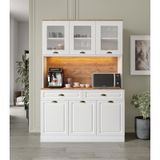 Gözde Kahve Köşesi - 140 Cm Mdf Mutfak Dolabı - Led Aydınlatmalı