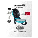 gözdehome Açık Mavi - Erato Taşfırınım Pizza Makinesi, Lahmacun Makinesi Doğal Taş Fırın - Timer - 400 °c