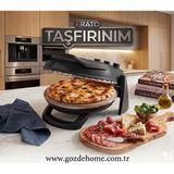 Gözdehome Erato Doğal Taş Tabanlı Pizza Makinesi Siyah