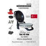 Gözdehome Erato Taşfırınım Pizza Makinesi, Lahmacun Makinesi Doğal Taş Fırın - Timer - 400 C. - Beyaz