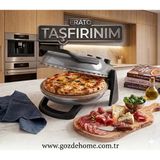 Gözdehome Erato Taşfırınım Pizza Makinesi, Lahmacun Makinesi Doğal Taş Fırın - Timer - 400 C. GRİ - Gri