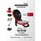 Gözdehome Erato Taşfırınım Pizza Makinesi, Lahmacun Makinesi Doğal Taş Fırın - Timer - 400 C. - Kırmızı