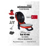 gözdehome K. Kırmızı - Erato Taşfırınım Pizza Makinesi, Lahmacun Makinesi Doğal Taş Fırın - Timer - 400 °c