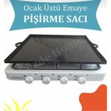 Gözdehome Ocak Üstü Katmer Sacı Gözleme Sacı Emaye Kaplı Katlanır Ayaklı Siyah 50 x 50 CM