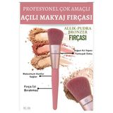 GÖZDEM BİJUTERİ Renkli Tekli Allık Fırçası Yumuşak Kıllı Profesyonel Blush Brush