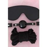 Gözlük Ağız Topu İp Üçlü Deri Harness Set