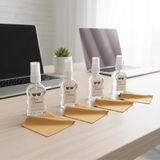 Gözlük Ve Ekran Temizleme Seti, 4 Adet 50 Ml Sprey ve 4 Adet 15x18 cm Mikrofiber Temizleme Mendili