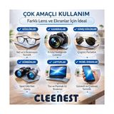 Gözlük ve Ekran Temizleme Seti, 50 ml Solüsyon ve 15X18 cm Mikrofiber Bez ile Birlikte - Option-1 - Ahşap