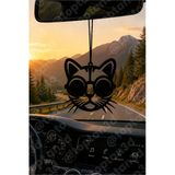 Gözlüklü Kedi Ayna Süsü, Araba Süsü, Kedi Dikiz Aynası Süsü - Eşe, Dosta, Sevgiliye Araba Hediyesi