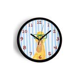 Gözlüklü Ördek Modern Çocuk Odası Duvar Saati - 25cm - Önü Camlı Siyah Kasa - Sessiz Mekanizma, JH0864S25SKP