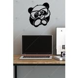Gözlüklü Panda Ahşap Duvar Dekorasyonu Tablosu