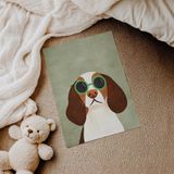 Gözlüklü Şirin Köpek Çocuk Odası Duvar Posteri Çerçeveli Tablo Duvar Dekorasyonu - 30 x 40 - Çerçevesiz Poster