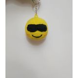 Gözlüklü Surat Emoji Amigurumi Organik Anahtarlık Oyuncak