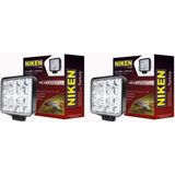Gözpar Oto Niken 16 LED Kare Off Road Sis Farı Çalışma Lambası 2 Adet 12-24V