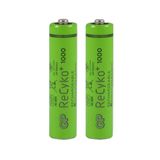 GP 1000 mah 4'lü Şarj Edilebilir İnce Kalem Pil