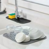 Gp-148 Kaydırmaz Silikon Bulaşık Kurutma Matı Gri- Bulaşıklık Tencere Altlığı 36X28 Cm