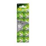 GP Alkalin düğme pil LR41 | AG3, 192, GP192A, LR736 etiketli piller ile uyumlu | 10 adet düğme pil 1,5 V