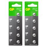 GP Batteries 189 Ultra Plus Lr54/189/V10Ga Boy Alkalin Düğme Pil, 1.5 Volt, 2 Kart, 10 Adet Pil