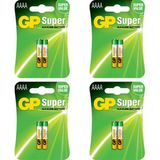 Gp Batteries 25A Süper Alkalin LR8D425/E96/AAAA Boy Incenin Incesi Pil, 1.5 Volt, 4 Kart 8 Adet Pil