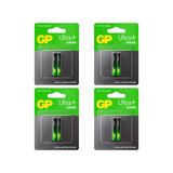 Gp Batteries 25A Ultra Plus Lr8d425/E96/Aaaa Boy İncenin İncesi Pil, 1.5 Volt, 4 Kart 8 Adet