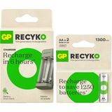 Gp Batteries E221 2 Kanallı Şarj Cihazı 2 Adet Gp Recyko 1300MAH 1.2V Aa Şarjlı Kalem Pil Ile Beraber - 2'li