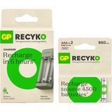 Gp Batteries E221 2 Kanallı Şarj Cihazı 2 Adet Gp Recyko 950MAH 1.2V Şarjlı Aaa Ince Kalem Pil Ile Beraber - 2'li