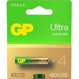GP Batteries G-TECH Ultra Alkalin İnce LR03 – AAA Boy 1.5V Pil 4’lü Kart