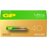 GP Batteries G-TECH Ultra Alkalin İnce LR03 - AAA Boy Pil, 1.5 Volt, 40’lı Kutu