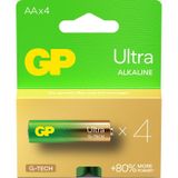 GP Batteries G-TECH Ultra Alkalin Kalem LR6 - AA Boy 1.5V Pil 4'lü Kart