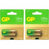 Gp Batteries G-Tech Ultra Alkalin Orta LR14 - C Boy 1.5V 2 Kart 4 Adet Pil - 2'li