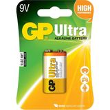 Gp Batteries GP1604AU Ultra Alkalin 6LF22/522/9V Pil, 9 Volt, Tekli Kart - Çok Renkli - 1 Adet