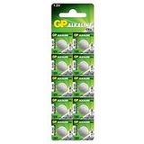 GP Batteries GP189 LR54/189/V10GA Boy Alkalin Düğme Pil, 1.5 Volt, 10 Adet, Gri