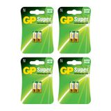 Gp Batteries GP910A Süper Alkalin LR1/N/910A Boy Yarım Kalem Pil, 1.5 Volt, 4 Kart 8 Adet Pil