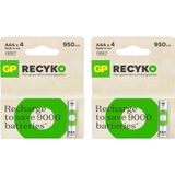 GP Batteries Recyko 1000 mAh 1.2V AAA Boy NiMH İnce Şarjlı Pil 8 Adet